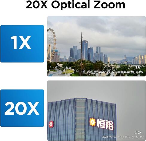 كاميرا مراقبة خارجية بي تي زد 4K بي تي زد من جي دبليو سيكو، تكبير بصري 20 مرة للكشف عن المركبات البشرية، اضاءة ليلية ملونة، دوران 360 درجة وامالة 95 درجة، تحدث باتجاهين، تتبع الانسان التلقائي، in Kuwait