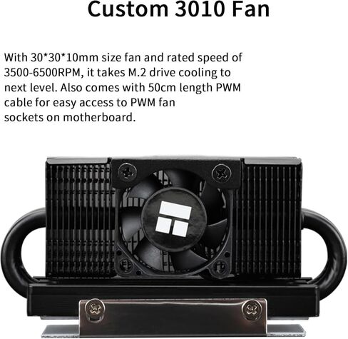 مبرد Thermalright HR10 2280 PRO Black SSD، تبريد 2280 SSD، بالوعة حرارة مزدوجة الجوانب، سرعة عالية 3500-6500 دورة في الدقيقة، 4 أنابيب حرارة نحاسية، مبرد SSD 2280 SSD عالي الأداء لسطح المكتب (HR10 2280 PRO أسود) in Kuwait