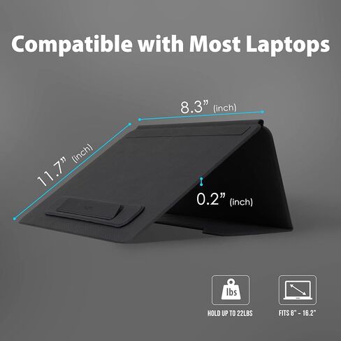 ايرغومي حامل لابتوب عالمي من تيتان رقم 13، حامل تابلت متعدد الزوايا قابل للتعديل وقابل للطي للجوال والقارئ الالكتروني والرسم والكتابة بزاوية رؤية مريحة، نحيف وثابت (11.7 انش × 8.25 انش) in Kuwait