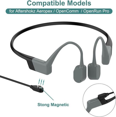 كابل شحن Kissmart متوافق مع Shokz OpenRun Mini، OpenRun Pro، OpenRun، AfterShokz Aeropex، OpenComm، سلك شاحن بديل لسماعات AfterShokz [عبوتين، 3.3 قدم/1 متر] in Kuwait