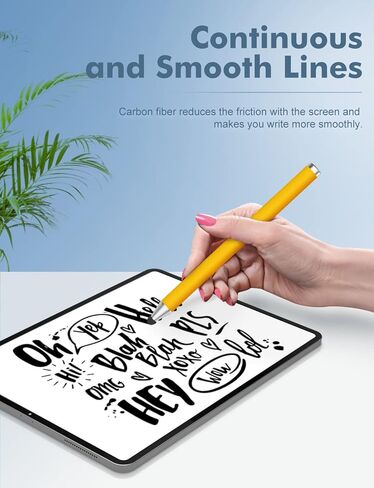 أقلام لمس لشاشات اللمس، قلم ستايلس هوم من ألياف الكربون مع 3 أطراف بديلة، قلم عالمي لأجهزة iPad iPhone والأجهزة اللوحية وأجهزة Android للأطفال - 3 عبوات (أصفر/أزرق/برتقالي) in Kuwait