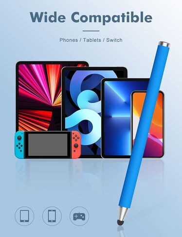 أقلام لمس لشاشات اللمس، قلم ستايلس هوم من ألياف الكربون مع 3 أطراف بديلة، قلم عالمي لأجهزة iPad iPhone والأجهزة اللوحية وأجهزة Android للأطفال - 3 عبوات (أصفر/أزرق/برتقالي) in Kuwait