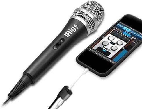 IK Multimedia iRig Mic Handheld Condenser Microphone for Mobile Devices, Metal Housing, 3.5mm Jack for iPhone, iPad, iPod Touch, and Android Devices Plus Headphone Output in Saudi Arabia