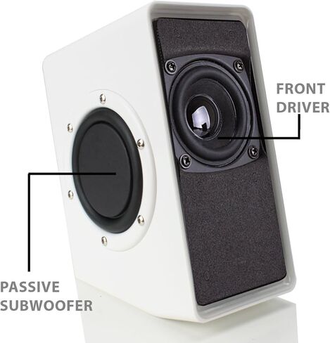 GOgroove Laptop Computer Speakers - SonaVERSE O2 USB Powered Desktop Speakers with Dual Passive Bass Woofers, Built-in Volume Dial, Sleek Compact Design for Small Desks and Mobile PCs (Black) in Kuwait