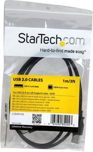 StarTech 2m USB 2.0 USB-A to Right Angle USB-B Cable - M/M (USBAB2MR) in Saudi Arabia