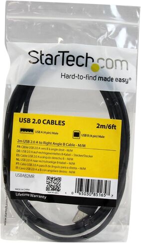StarTech.com 1m USB 2.0 A to Right Angle B Cable Cord - 1 m USB Printer Cable - Right Angle USB B Cable - 1x USB A (M), 1x USB B (M) (USBAB1MR) in Saudi Arabia