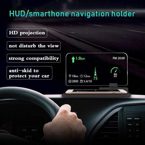 Car GPS Mobile Head Up Display Holder with HD Image Reflection for HUD, Smartphone, iPhone, Samsung, Car Navigation (Up to 6 Inches) in Saudi Arabia