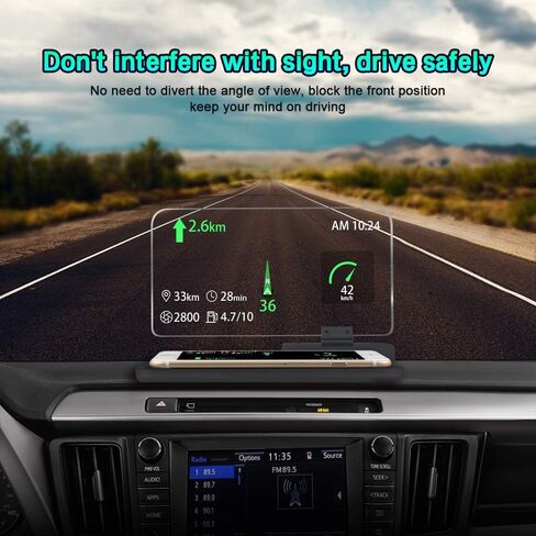 Car GPS Mobile Head Up Display Holder with HD Image Reflection for HUD, Smartphone, iPhone, Samsung, Car Navigation (Up to 6 Inches) in Saudi Arabia