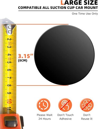 eSamcore 3M VHB Adhesive Dashboard Pad Replacement Mounting Disk for All Suction Cup Car Mount [Diameter: 3.15"] [2-Pack] in Kuwait