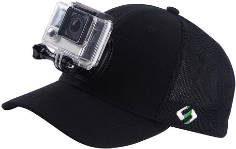 Smatree Baseball Hat Mount Mesh Cap Compatible with Gopro Hero 12/11/10/9/8/7/6/5/ 5 Session/4/3+/3/2/1/DJI OSMO Action Cameras, Wool Material (L 58-60cm) Black in Saudi Arabia