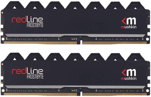 Mushkin Redline Black - DDR4 DRAM - مجموعة ذاكرة UDIMM سعة 64 جيجابايت (2 × 32 جيجابايت) - 3600 ميجاهرتز (PC4-28800) CL-18 - ذاكرة الوصول العشوائي المكتبية 288 دبوس 1.35 فولت - غير ECC - قناة مزدوجة - مبدد حراري أسود FrostByte - (MRC4U360JNNM32GX2) in Kuwait
