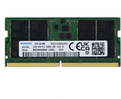 Sam الأصلي 32GB (1x32GB) DDR5 4800MHz PC5-38400 SODIMM 2Rx8 CL40 1.1v كمبيوتر محمول دفتر ذاكرة الوصول العشوائي وحدة الذاكرة ترقية M425R4GA3BB0-CQK Adamanta in Kuwait
