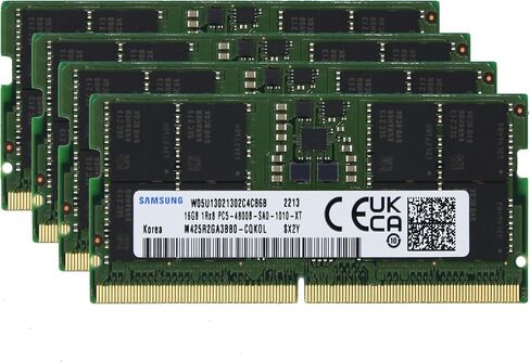 Sam الأصلي 32GB (1x32GB) DDR5 4800MHz PC5-38400 SODIMM 2Rx8 CL40 1.1v كمبيوتر محمول دفتر ذاكرة الوصول العشوائي وحدة الذاكرة ترقية M425R4GA3BB0-CQK Adamanta in Kuwait