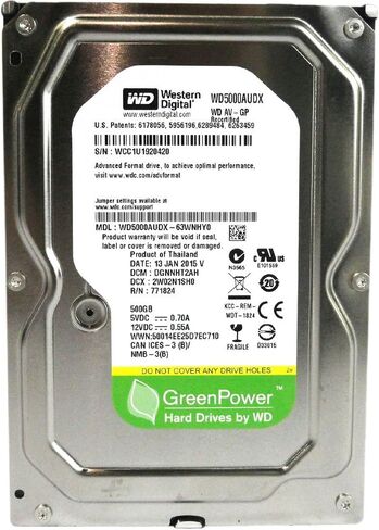 WESTERN DIGITAL WD5000AUDX AV-GP Green 500GB 32MB cache SATA 6.0Gb/s 3.5 internal hard drive (Bare Drive) in Saudi Arabia