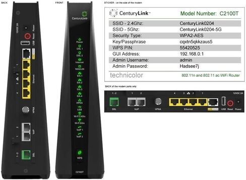 CenturyLink Prism TV Technicolor C2100T 802.11AC Modem Router Gigabit DSL Fiber 2.4/5GHz (Renewed) in Saudi Arabia
