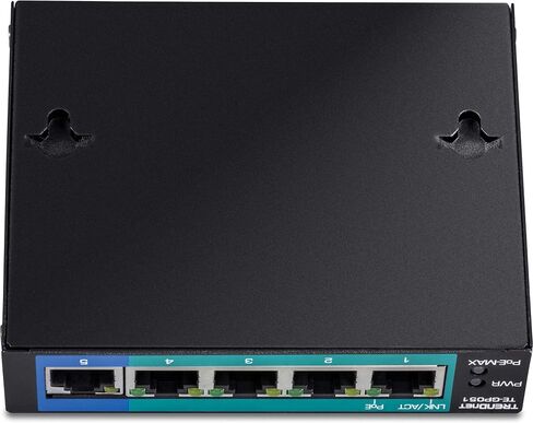 TRENDnet 10-Port Unmanaged Gigabit PoE+ Switch, 8 x Gigabit PoE+, 1 x Gigabit, 1 x Gigabit SFP Slot, 58W PoE Power Budget, 20Gbps Switching Capacity, Metal Network Switch, Fanless, Black, TE-GP102 in Saudi Arabia