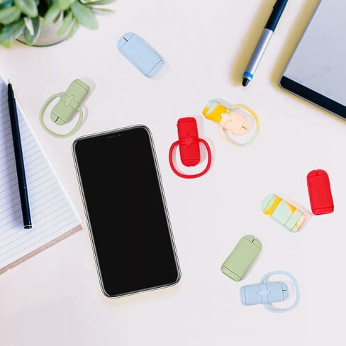 8 قطع 4 مجموعات من واقي كابل الشحن المتين - حماية وإطالة عمر كابلات الشحن الخاصة بك، واقي سلك السيليكون، متوافق مع كابل iPhone (لكابل iPhone 18/20W، مجموعة 4) in Kuwait