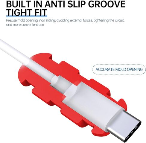 8 قطع 4 مجموعات من واقي كابل الشحن المتين - حماية وإطالة عمر كابلات الشحن الخاصة بك، واقي سلك السيليكون، متوافق مع كابل iPhone (لكابل iPhone 18/20W، مجموعة 4) in Kuwait