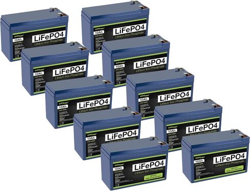 8 Pack ExpertPower 12V 10Ah Lithium LiFePO4 Deep Cycle Rechargeable Battery | 2500-7000 Life Cycles & 10-Year lifetime | Built-in BMS in Saudi Arabia