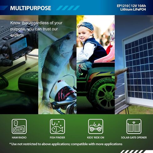 8 Pack ExpertPower 12V 10Ah Lithium LiFePO4 Deep Cycle Rechargeable Battery | 2500-7000 Life Cycles & 10-Year lifetime | Built-in BMS in Saudi Arabia