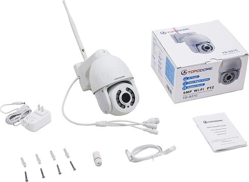 5MP PTZ Security Camera Outdoor Motion Tracking, Floodlight Surveillance IP Dome RTSP Camera Wireless WiFi, 5X Optical Zoom, Color Night Vision, 2-Way Audio, Support SD Card IP66 White | 5X Optical Zoom, Motion Tracking, Color Night Vision, Floodlight, Tw in Saudi Arabia