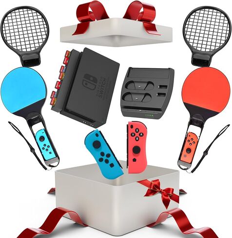 NS Compatible Nintendo Switch Games Holder, Nintendo Switch Stand - Black | Holds up to 10 Game Case & 4 controllers Game Disk Rack, Switch Holder Stand for Gamers, Nintendo Switch Accessories in Kuwait