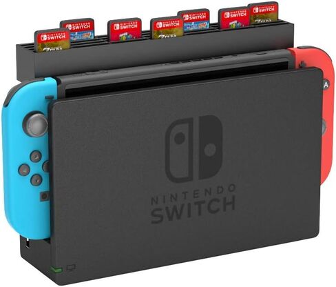 NS Compatible Nintendo Switch Games Holder, Nintendo Switch Stand - Black | Holds up to 10 Game Case & 4 controllers Game Disk Rack, Switch Holder Stand for Gamers, Nintendo Switch Accessories in Kuwait