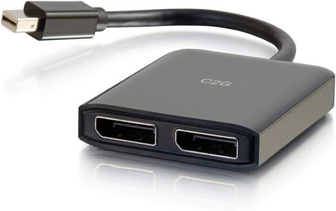 C2G موزع شاشة من منفذ عرض صغير الى منفذ عرض، 4 كيه، منفذين، يعمل بمنفذ USB، موزع منفذ عرض مزدوج، كيبلات تو جو 54290 in Saudi Arabia