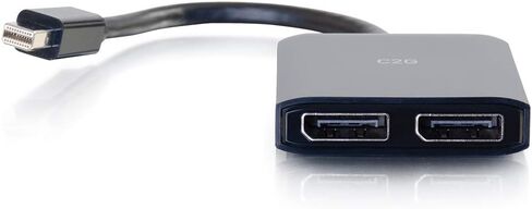 C2G موزع شاشة من منفذ عرض صغير الى منفذ عرض، 4 كيه، منفذين، يعمل بمنفذ USB، موزع منفذ عرض مزدوج، كيبلات تو جو 54290 in Saudi Arabia