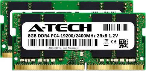 A-Tech 16GB (2x8GB) DDR4 2400MHz SODIMM PC4-19200 2Rx8 Dual Rank 260-Pin CL17 1.2V Non-ECC Unbuffered Notebook Laptop RAM Memory Upgrade Kit in Saudi Arabia
