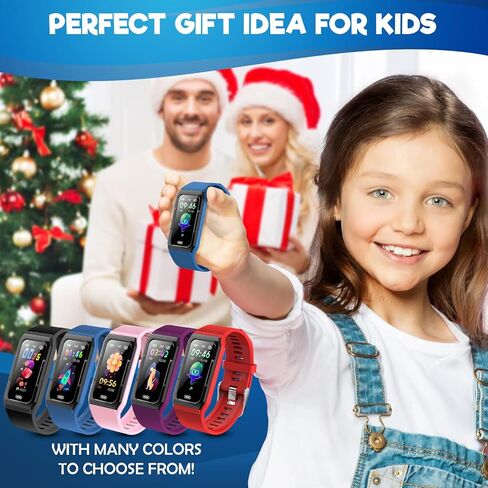 جهاز تتبع اللياقة البدنية للأطفال من Inspiratek للفتيات والفتيان من سن 5 إلى 16 عامًا (5 ألوان) - ساعة لياقة بدنية مقاومة للماء للأطفال مع مراقب معدل ضربات القلب ومراقبة النوم وعداد السعرات الحرارية والمزيد - جهاز تتبع أنشطة الأطفال (أحمر) in Kuwait