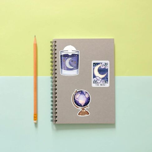 50 جهاز كمبيوتر شخصى منتصف الليل ملصقات القمر السحري، ملصقات زجاجات المياه المقاومة للماء للبالغين والأطفال، ملصقات جمالية لطيفة لأجهزة الكمبيوتر المحمول سكرابوكينغ الغيتار اليومية، شارات الفينيل للمراهقات الفتيات، ملصقات الساحرة in Kuwait