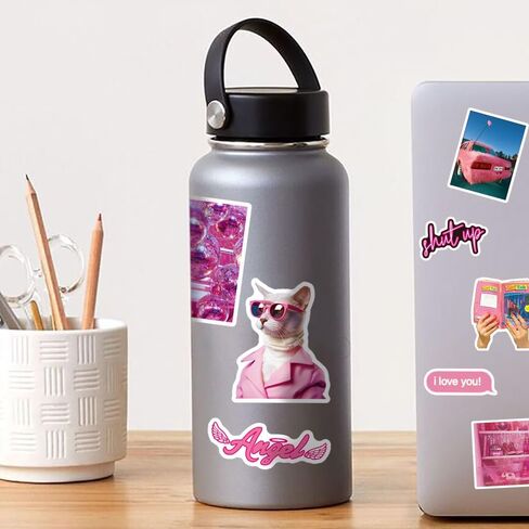 100 قطعة من الملصقات الزهرية الرائعة من الفينيل، ملصقات جمالية مقاومة للماء، ملصقات زهرية رائعة لمستلزمات الديكور للابتوب وزجاجة المياه وزجاجة الجرعات in Kuwait