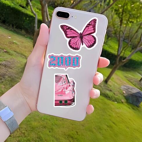 100 قطعة من الملصقات الزهرية الرائعة من الفينيل، ملصقات جمالية مقاومة للماء، ملصقات زهرية رائعة لمستلزمات الديكور للابتوب وزجاجة المياه وزجاجة الجرعات in Kuwait