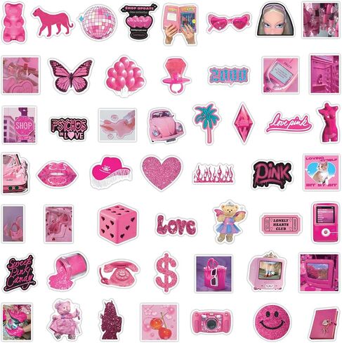 100 قطعة من الملصقات الزهرية الرائعة من الفينيل، ملصقات جمالية مقاومة للماء، ملصقات زهرية رائعة لمستلزمات الديكور للابتوب وزجاجة المياه وزجاجة الجرعات in Kuwait