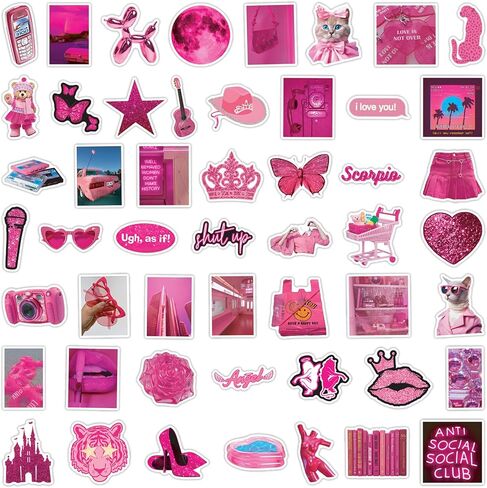 100 قطعة من الملصقات الزهرية الرائعة من الفينيل، ملصقات جمالية مقاومة للماء، ملصقات زهرية رائعة لمستلزمات الديكور للابتوب وزجاجة المياه وزجاجة الجرعات in Kuwait