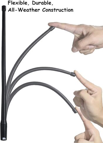 ONE250 13" inches Flexible Antenna, Compatible with Ford F-Series (F-150 F-250 F-350 Super Duty Ford Raptor Ranger Trucks 1997-2023) - Designed for Optimized FM/AM Reception (Black) in Saudi Arabia
