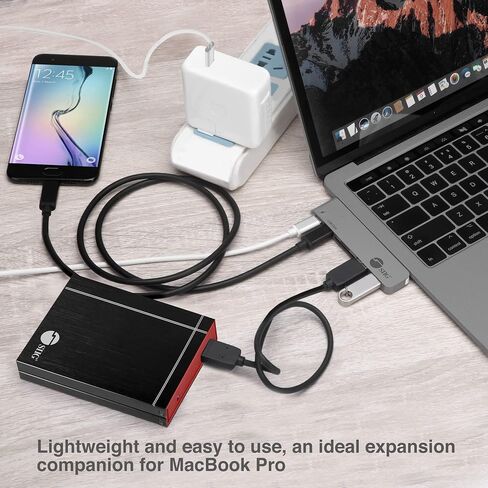 SIIG Thunderbolt 3 USB Type C Hub Adapter for 13" or 15" MacBook Pro - 5k Video Resolution, 40Gbps Data Speed - USB C Data Port, 2 USB 3.1, SD/Micro SD Card Reader Slot - Space Gray in Saudi Arabia