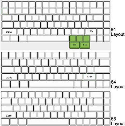 YMDK أبيض أسود Dolch سميك PBT 84 68 64 مجموعة مفاتيح فارغة OEM أغطية مفاتيح للوحة المفاتيح الميكانيكية MX Keychron K2 K6 Keycool Tada68 YD64 (أسود) in Saudi Arabia