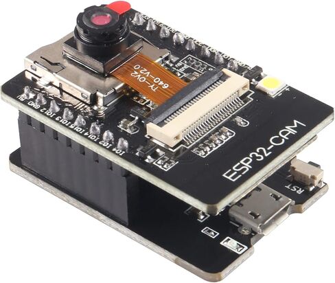 وحدة كاميرا Aokin ESP32-CAM، لوحة تطوير ESP32 واي فاي وبلوتوث مع كاميرا OV2640 2MP لاردوينو، تتضمن ESP32-CAM-MB Micro USB إلى المنفذ التسلسلي CH340C، قطعة واحدة in Kuwait