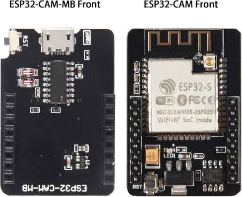 وحدة كاميرا Aokin ESP32-CAM، لوحة تطوير ESP32 واي فاي وبلوتوث مع كاميرا OV2640 2MP لاردوينو، تتضمن ESP32-CAM-MB Micro USB إلى المنفذ التسلسلي CH340C، قطعة واحدة in Kuwait