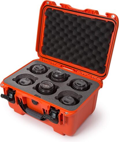 Nanuk 918 Waterproof Hard Case with Custom Foam Insert for 6 Lenses - Silver in Saudi Arabia