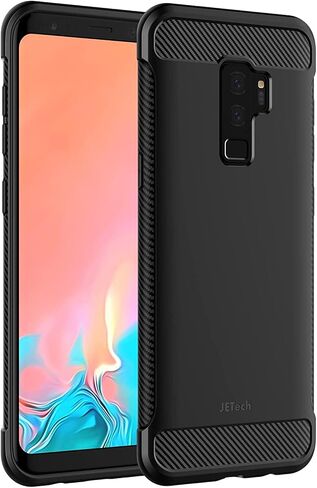 حافظة JETech رفيعة لهاتف Samsung Galaxy S9+ Plus، غطاء هاتف رفيع ممتص للصدمات وتصميم من ألياف الكربون (أخضر) in Saudi Arabia