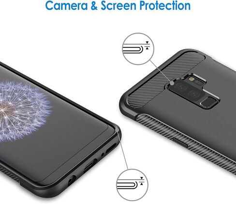 حافظة JETech رفيعة لهاتف Samsung Galaxy S9+ Plus، غطاء هاتف رفيع ممتص للصدمات وتصميم من ألياف الكربون (أخضر) in Saudi Arabia