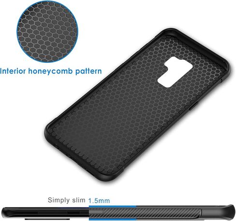 حافظة JETech رفيعة لهاتف Samsung Galaxy S9+ Plus، غطاء هاتف رفيع ممتص للصدمات وتصميم من ألياف الكربون (أخضر) in Saudi Arabia