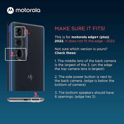 Motorola Edge+ (2022) Protective Case- Black Precision fit, Stylish Shock Absorbing Phone Cases [NOT for Edge+ 2020/Edge+ 2023, Edge 2021/Edge 5G UW 2021, & Edge 2022] in Saudi Arabia