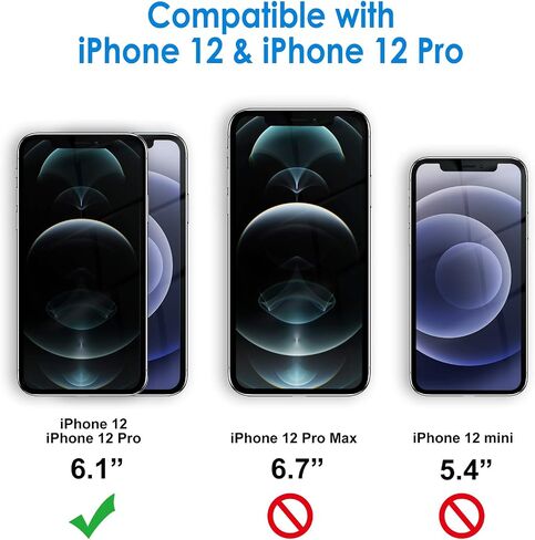 حافظة JETech من السيليكون لهاتف iPhone 12/12 Pro مقاس 6.1 بوصة، حافظة هاتف واقية لكامل الجسم ذات ملمس حريري ناعم، غطاء مقاوم للصدمات مع بطانة من الألياف الدقيقة (أسود) in Saudi Arabia