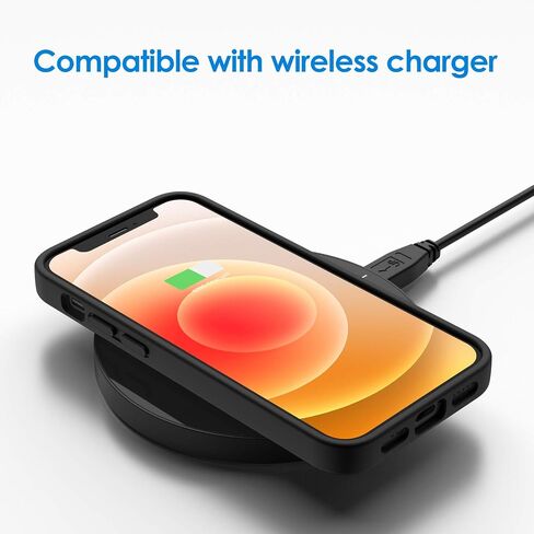 حافظة JETech من السيليكون لهاتف iPhone 12/12 Pro مقاس 6.1 بوصة، حافظة هاتف واقية لكامل الجسم ذات ملمس حريري ناعم، غطاء مقاوم للصدمات مع بطانة من الألياف الدقيقة (أسود) in Saudi Arabia