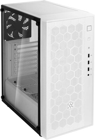 Silverstone SST-FAR1W-G - FARA R1 Tower ATX Computer Case, mesh Front Panel, Tempered Glas Side Panel, White in Saudi Arabia