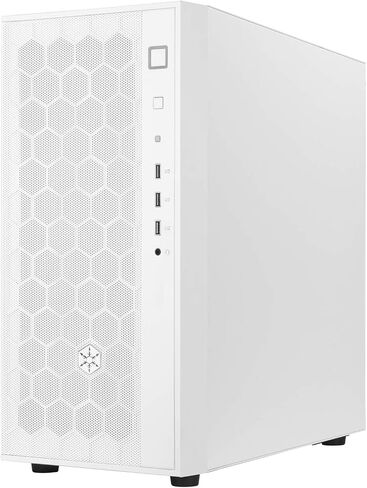 Silverstone SST-FAR1W-G - FARA R1 Tower ATX Computer Case, mesh Front Panel, Tempered Glas Side Panel, White in Saudi Arabia